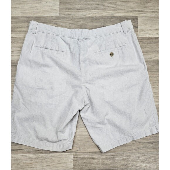 Banana Republic Mens Aiden Shorts Beige Chino Size 33 Linen Cotton - Picture 8 of 8